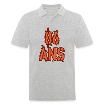 86 ANS - Polo Homme - gris chiné - Devant - Kai (181cm)