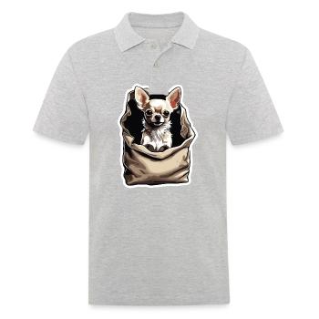 Chihuahua / small dog / animal / tiny / breed - Men's Polo Shirt - heather grey - Front - Kai (181cm)