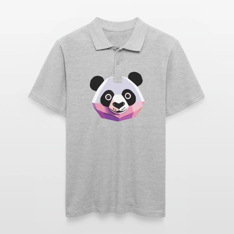 Panda Low Poly Polo Homme