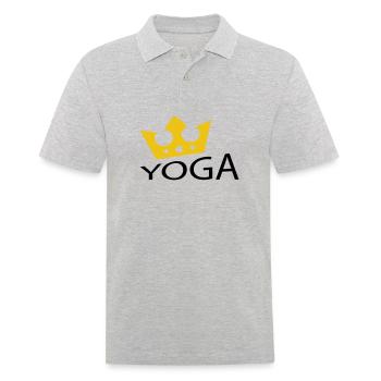 Yoga / Namaste / Fleur de lotus - Polo Homme - gris chiné - Devant - Kai (181cm)