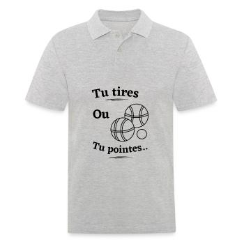 Tu tires ou tu pointes - Polo Homme - gris chiné - Devant - Kai (181cm)