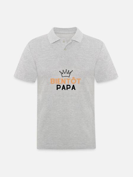 Bientôt Papa - Polo Homme - gris chiné
