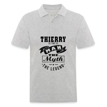 Thierry cadeau personnalisé prénom thierry - Polo Homme - gris chiné - Devant - Kai (181cm)