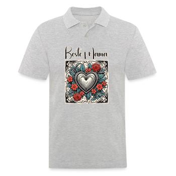 Heart / Mother's Day / Love / Holidays / Love - Men's Polo Shirt - heather grey - Front - Kai (181cm)