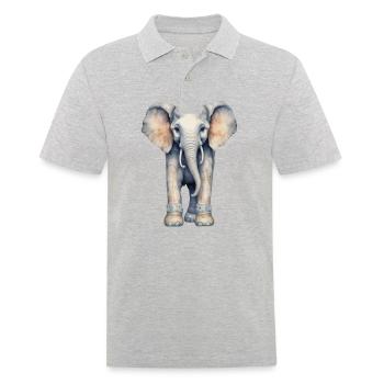 Elephant with Colorful Boots - Men's Polo Shirt - heather grey - Front - Kai (181cm)