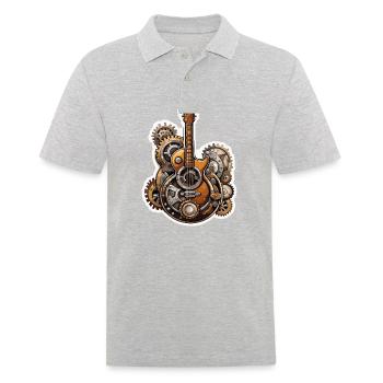 Rock n roll / Guitare / Musique / Instrument - Polo Homme - gris chiné - Devant - Kai (181cm)