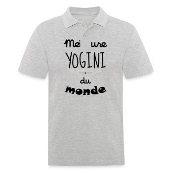 Meilleure YOGINI du monde ! - Polo Homme - gris chiné - Devant - Kai (181cm)