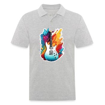 Rock n roll / Guitare / Musique / Instrument - Polo Homme - gris chiné - Devant - Kai (181cm)