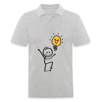 Idées ampoules, idée géniale. séance de brainstorming - Polo Homme - gris chiné - Devant - Kai (181cm)