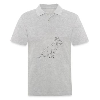 Bullterrier - Männer Poloshirt - Grau meliert - Vorne - Kai (181cm)