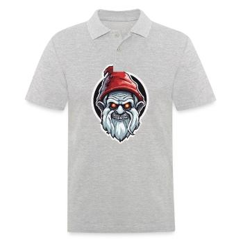 Gartenzwerg / Märchenland / Kobold / Gnom / Logo - Männer Poloshirt - Grau meliert - Vorne - Kai (181cm)