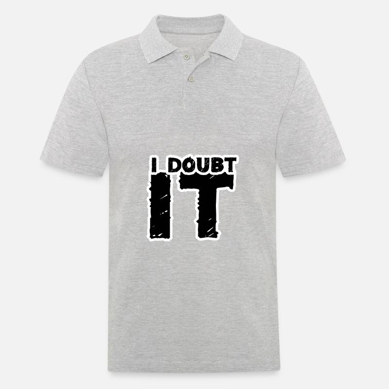 I doubt it black1 - Männer Poloshirt - Grau meliert