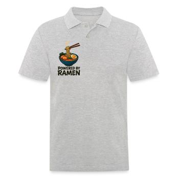 Powered by Ramen - Cool Japan Design - Men's Polo Shirt - heather grey - Front - Kai (181cm)