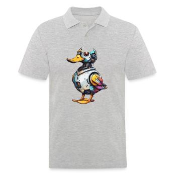 Robot Animal / AI / Mechanized Animals / Comic - Men's Polo Shirt - heather grey - Front - Kai (181cm)