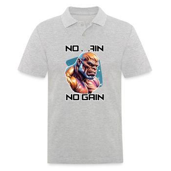 Bodybuilder / Sports / Fitness / Monkey / Muscles - Men's Polo Shirt - heather grey - Front - Kai (181cm)