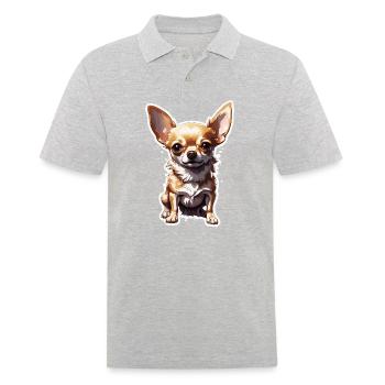 Chihuahua / small dog / animal / tiny / breed - Men's Polo Shirt - heather grey - Front - Kai (181cm)