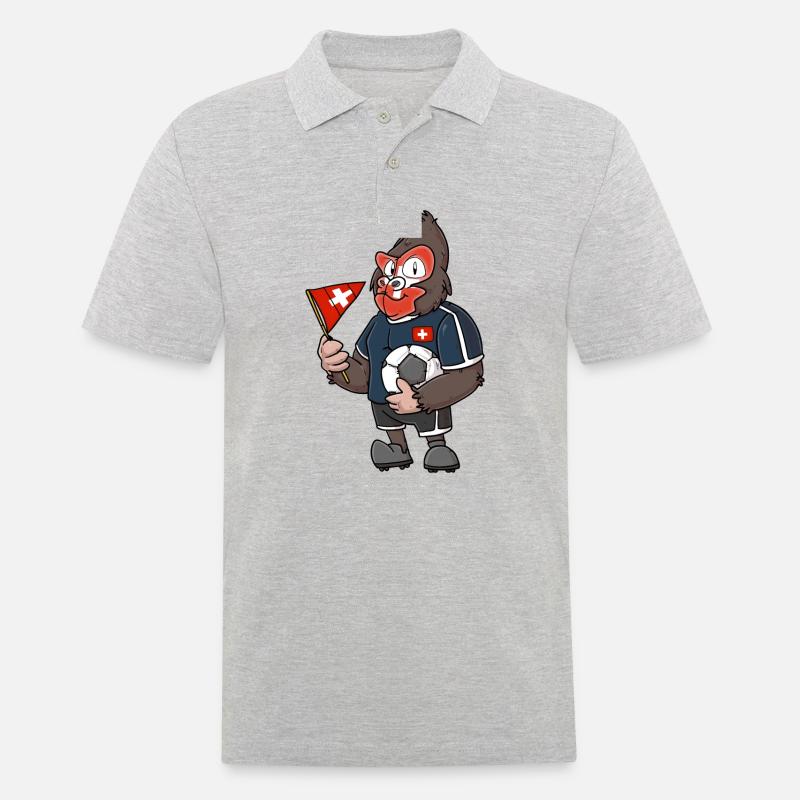 Schweizer Gorilla - Männer Poloshirt - Grau meliert
