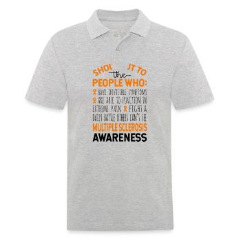 Shoutout To The People Multiple Sclerosis - Men's Polo Shirt - heather grey - Front - Kai (181cm)