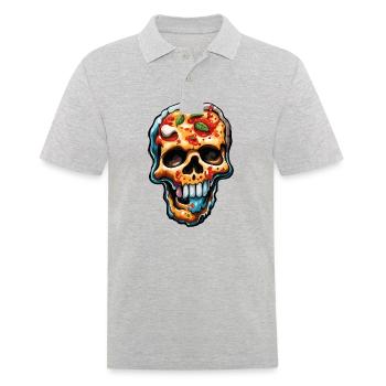 Pizza / Fast Food / Italienisch / Margherita - Männer Poloshirt - Grau meliert - Vorne - Kai (181cm)