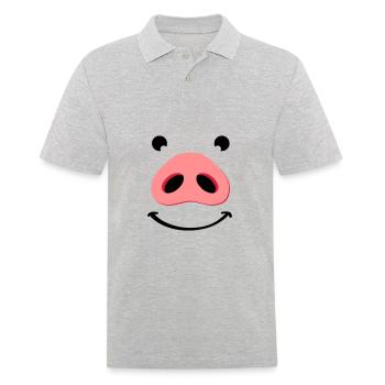 Pig nose happy face. Nose of a pig. - Men's Polo Shirt - heather grey - Front - Kai (181cm)