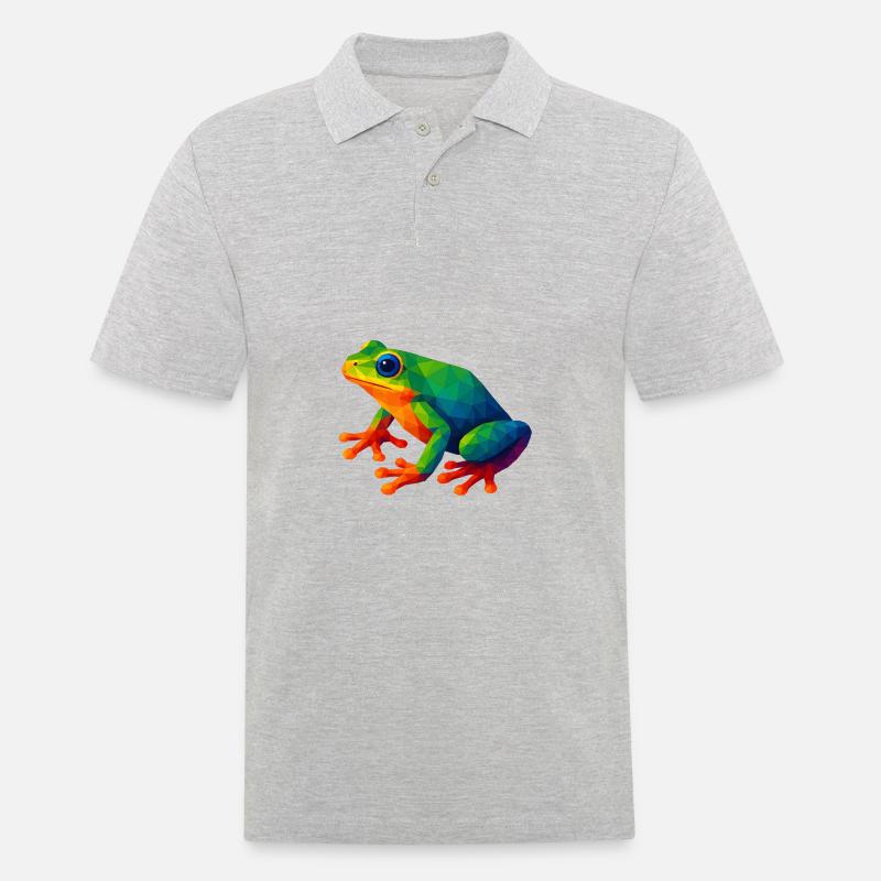 WPAP Stil Tiere - Laubfrosch - Männer Poloshirt - Grau meliert