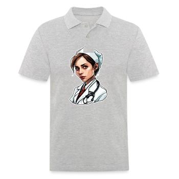 Médecin / professionnel de la santé / médecin / profession / spécialiste - Polo Homme - gris chiné - Devant - Kai (181cm)