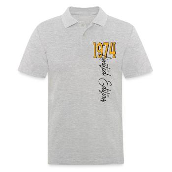 1974 Vintage anniversaire drôles dictons - Polo Homme - gris chiné - Devant - Kai (181cm)