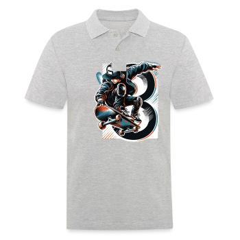 Skateboard Skater Design pour les garçons de 8 ans - Polo Homme - gris chiné - Devant - Kai (181cm)