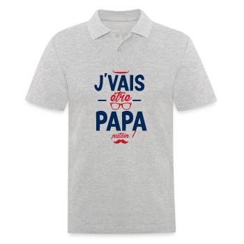 Je vais être papa. Putain ! futur papa ,futur père - Polo Homme - gris chiné - Devant - Kai (181cm)