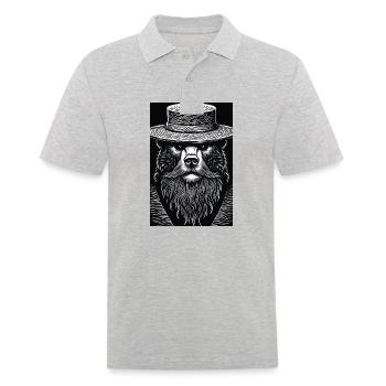 The Silent Grizzly - Men's Polo Shirt - heather grey - Front - Kai (181cm)
