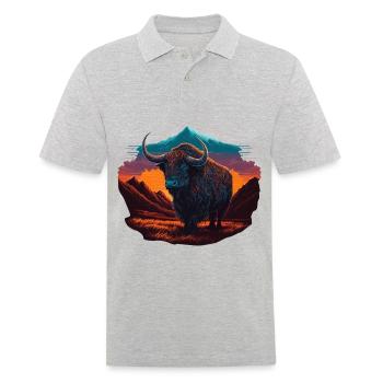 Yak Sunrise - Polo Homme - gris chiné - Devant - Kai (181cm)
