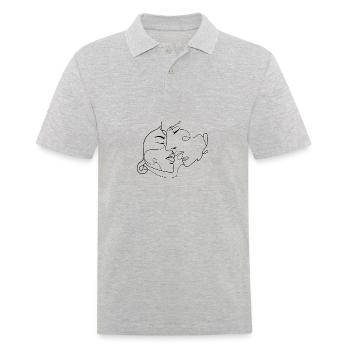 Couples Amour Dessin - Polo Homme - gris chiné - Devant - Kai (181cm)