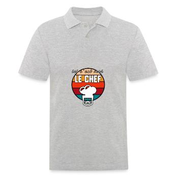 Ici c’est moi le chef - Polo Homme - gris chiné - Devant - Kai (181cm)