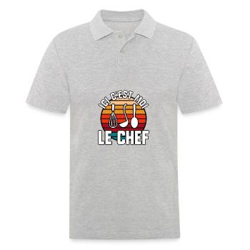 Ici c’est moi le chef - Polo Homme - gris chiné - Devant - Kai (181cm)