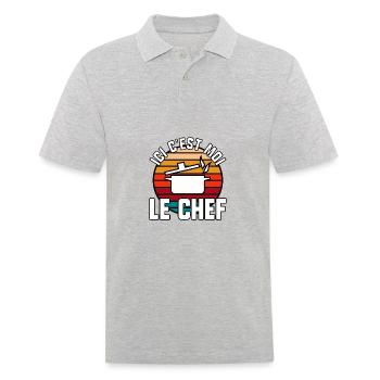 Ici c’est moi le chef - Polo Homme - gris chiné - Devant - Kai (181cm)