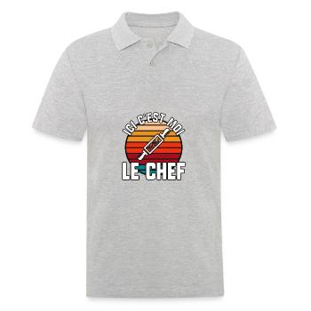 Ici c’est moi le chef - Polo Homme - gris chiné - Devant - Kai (181cm)