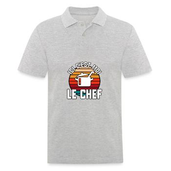 Ici c’est moi le chef - Polo Homme - gris chiné - Devant - Kai (181cm)