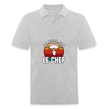 Ici c’est moi le chef - Polo Homme - gris chiné - Devant - Kai (181cm)