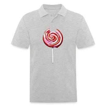 Lutscher / Lolli Pop / Süßigkeit / schlecken / süß - Männer Poloshirt - Grau meliert - Vorne - Kai (181cm)