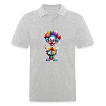 Clown / Cirque / Carnaval / Carnaval / Ludique - Polo Homme - gris chiné - Devant - Kai (181cm)