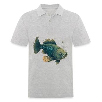 Lustige Fische - Männer Poloshirt - Grau meliert - Vorne - Kai (181cm)