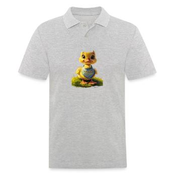 Cartoon Baby Duckling Celebrating New Year - Men's Polo Shirt - heather grey - Front - Kai (181cm)