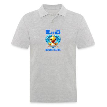 Geometric Besties Before Testies - Men's Polo Shirt - heather grey - Front - Kai (181cm)