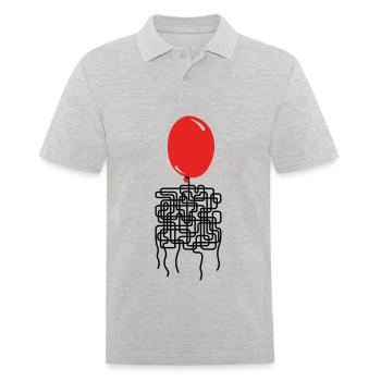 Ballonyrinth Ballon-Faden-Labyrinth - Männer Poloshirt - Grau meliert - Vorne - Kai (181cm)