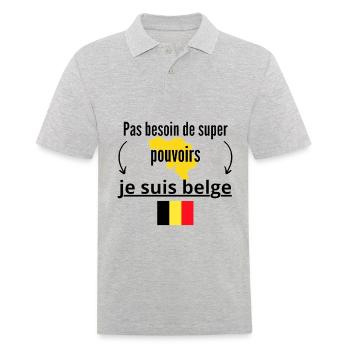Je suis belge - Polo Homme - gris chiné - Devant - Kai (181cm)