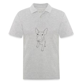 Bullterrier Puppy - Männer Poloshirt - Grau meliert - Vorne - Kai (181cm)