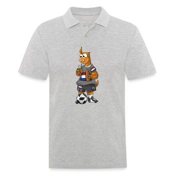 Dutch Fan Lama - Men's Polo Shirt - heather grey - Front - Kai (181cm)