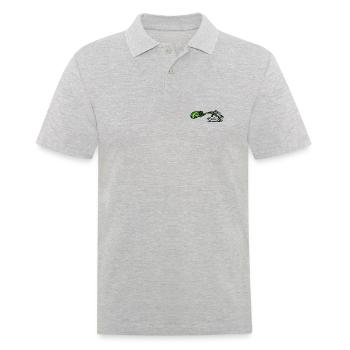 Asterix & Obelix Stickmotiv Idefix Mit Zaubertrank - Männer Poloshirt - Grau meliert - Vorne - Kai (181cm)