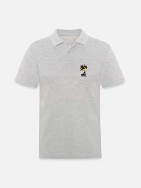 Asterix & Obelix Stickmotiv Paff - Männer Poloshirt - Grau meliert