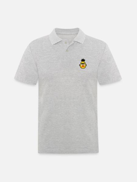 Sesame Street Bert som broderimotiv - Herre poloshirt - grå meleret